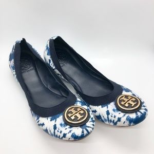 Tory Burch Caroline Ballet Shoes Tie Die Print